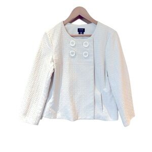 Nicole Miller Cream Cropped Cloak Style Blazer